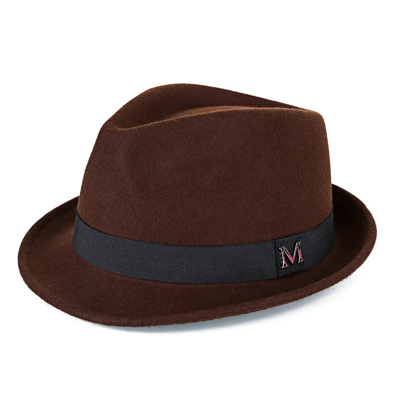 Men Winter Thick Warm Felt Fedora Hats Wool Gentleman