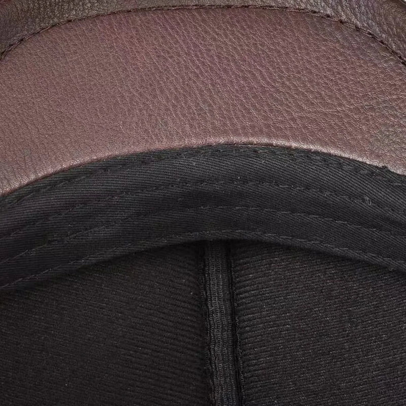 Men's outdoor leather hat winter Berets