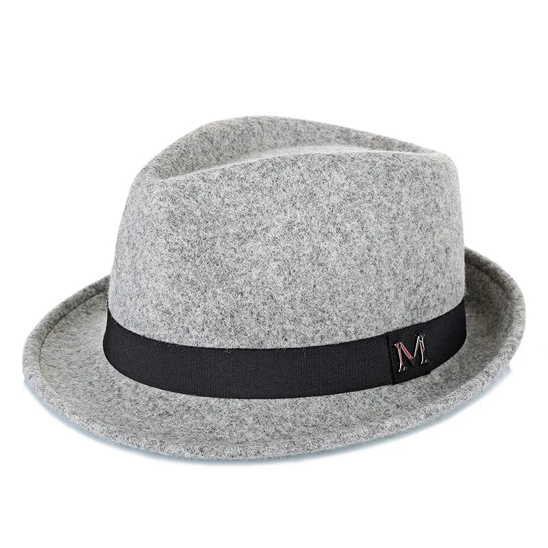 Men Winter Thick Warm Felt Fedora Hats Wool Gentleman