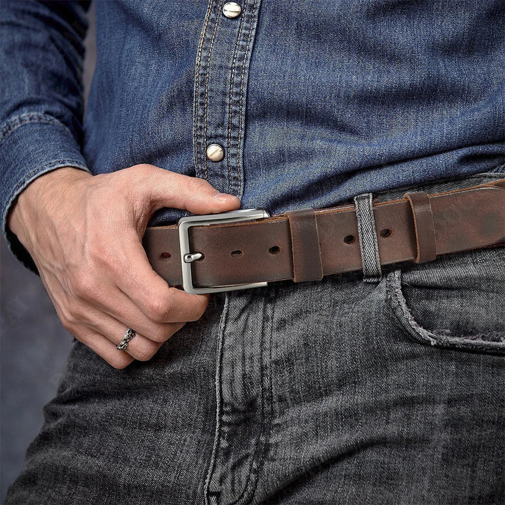 Antique High-quality Metal Needle Buckle Men's Casual Belt