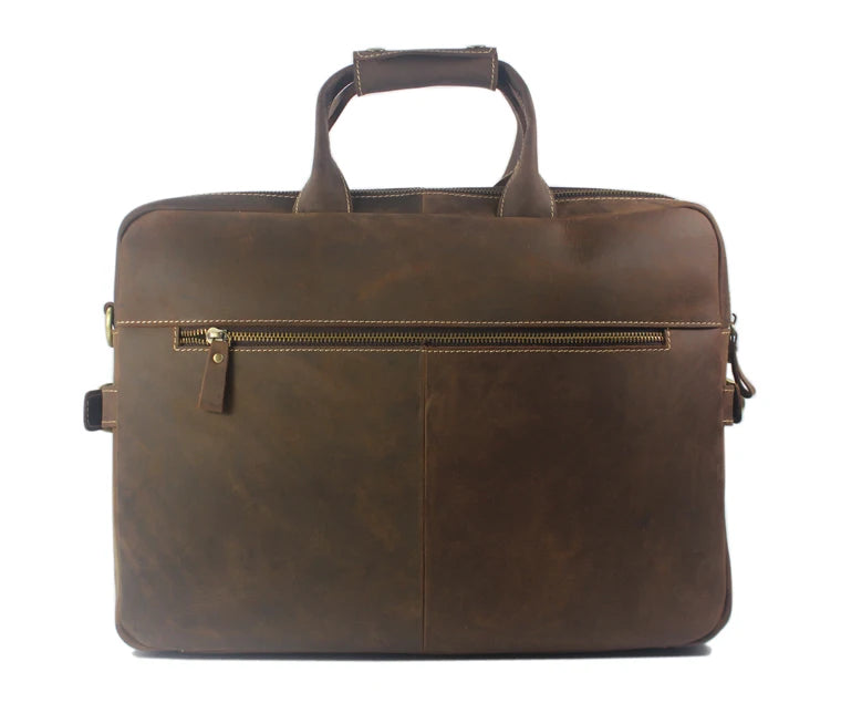 Vintage Men Leather Briefcase Tote Business bag