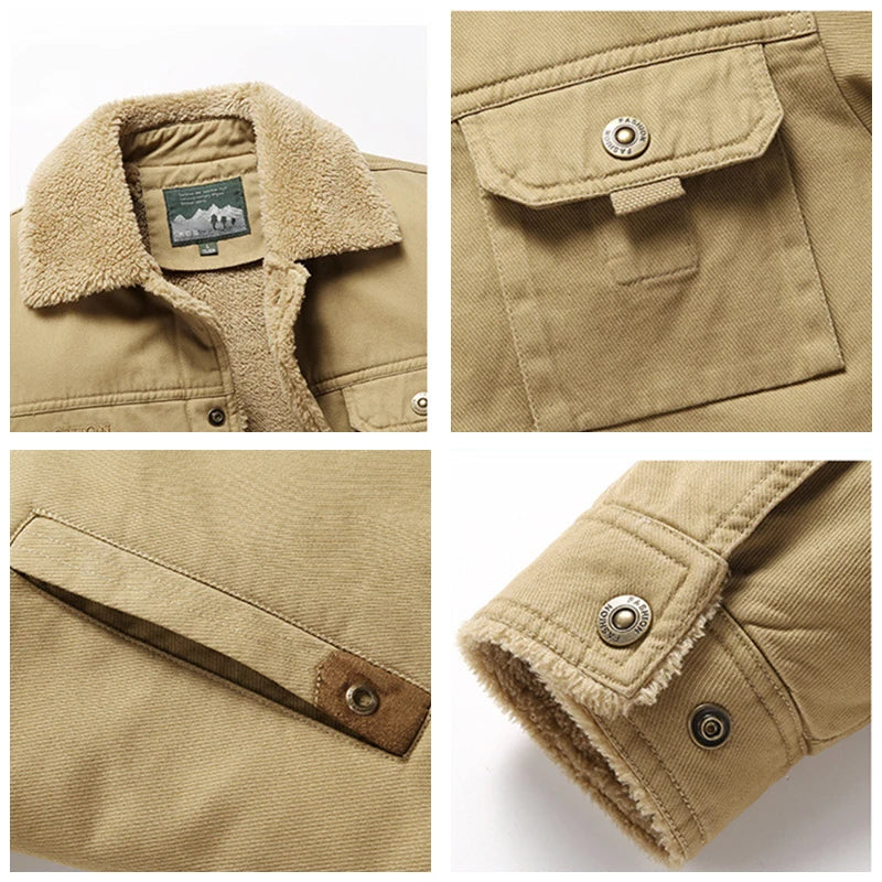 Men Winter New Fleece Thick Warm Jacket Men Fashion