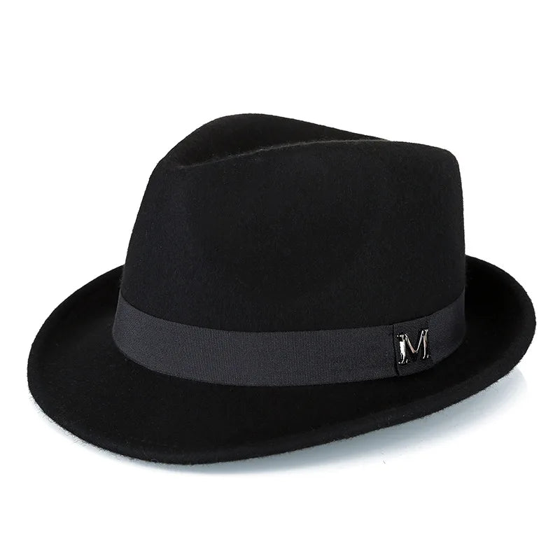 Men Winter Thick Warm Felt Fedora Hats Wool Gentleman