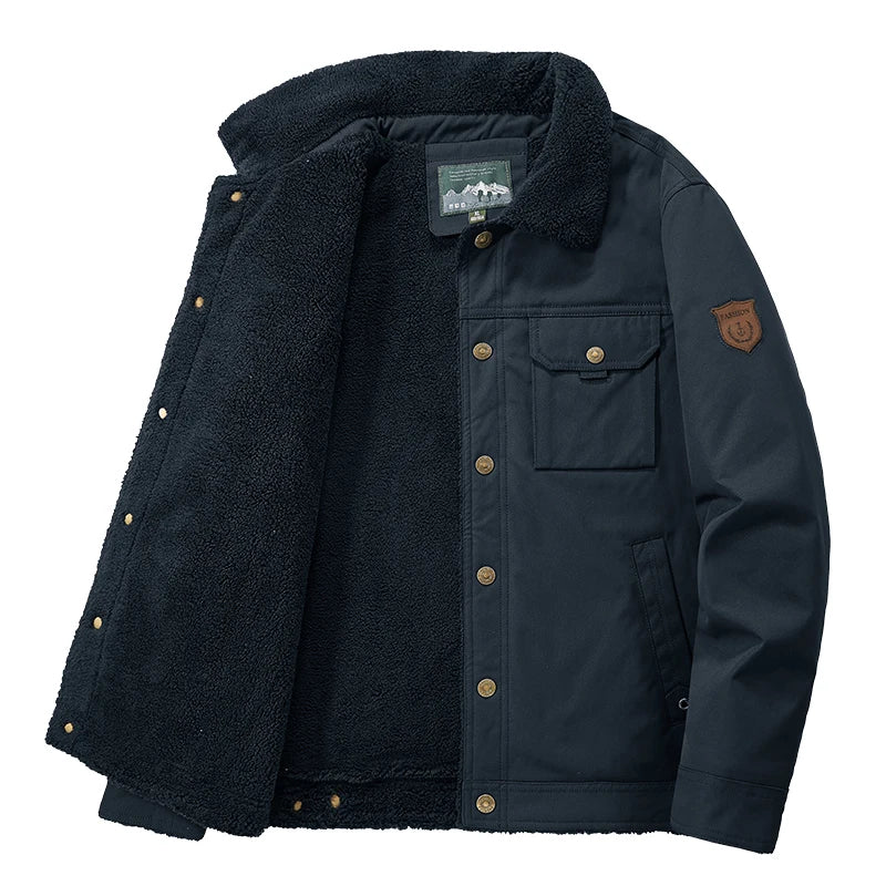 Men Winter New Fleece Thick Warm Jacket Men Fashion