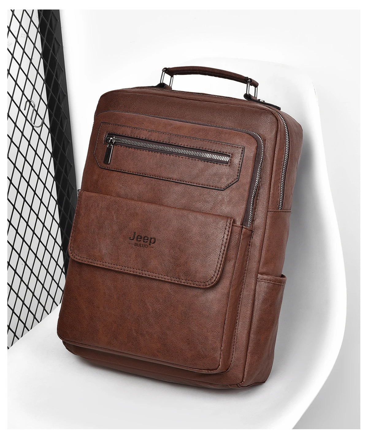 New Backpack Men School Bags 15.6 inches Laptop Backpacks High quality leather