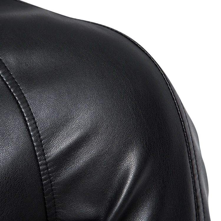 Men's Leather Bomber Moto Jackets Baseball Collar Express Faux PU Bike For Male