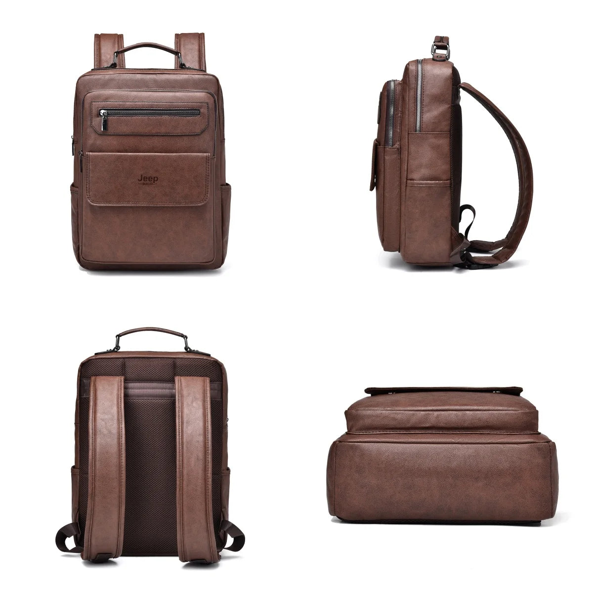 New Backpack Men School Bags 15.6 inches Laptop Backpacks High quality leather