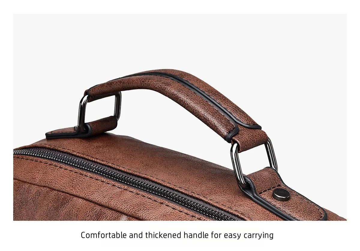 New Backpack Men School Bags 15.6 inches Laptop Backpacks High quality leather