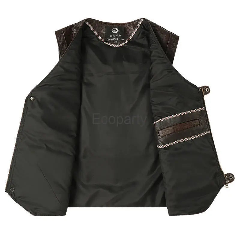 Autumn Winter Leather Vest Men's