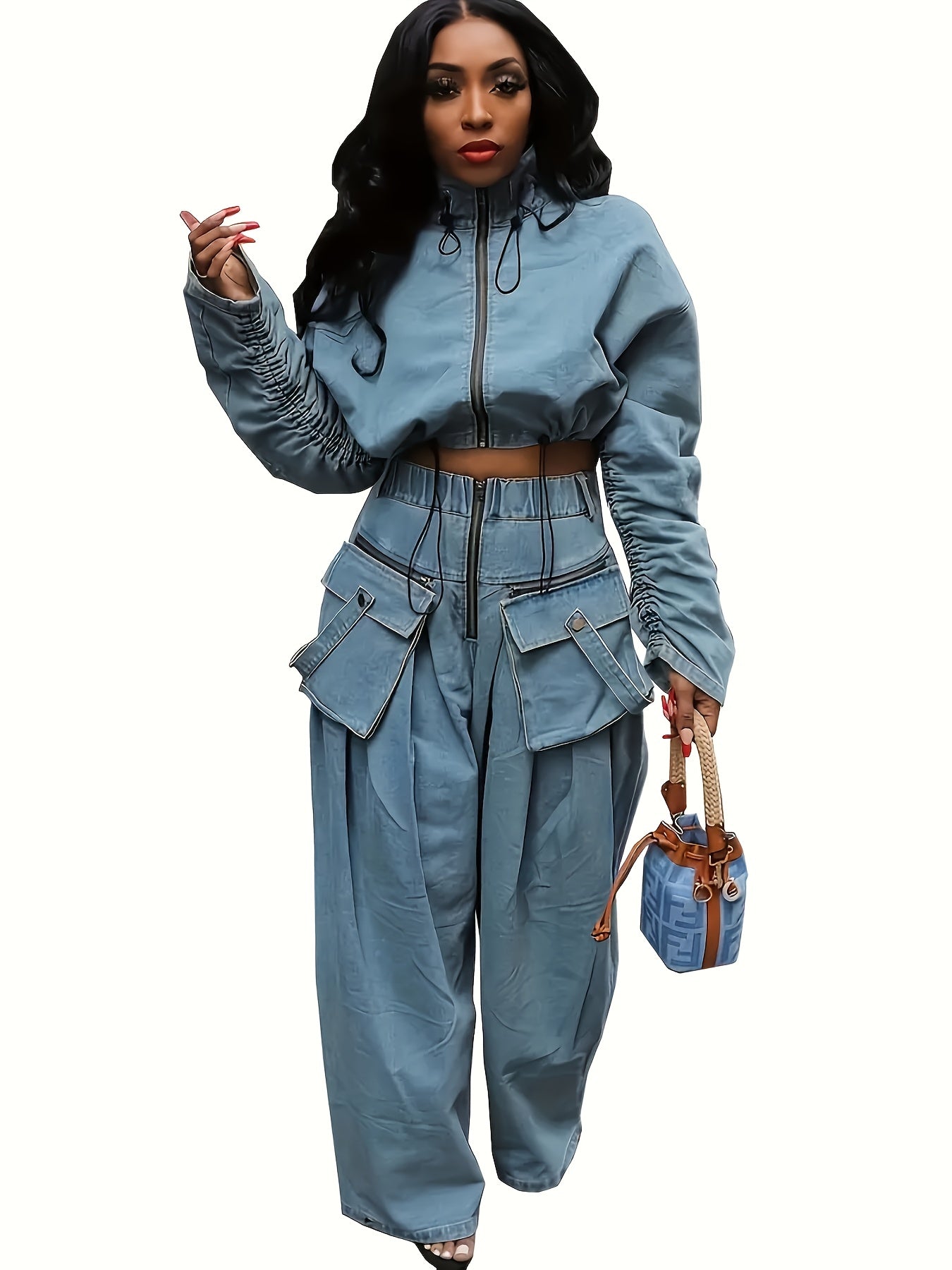 Women'S Two-piece Denim Outfit  Jacket
