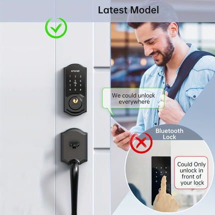 [Smart Door Lock] WiFi Smart Door Lock Deadbolt | Smonet With G2 Hub Gateway