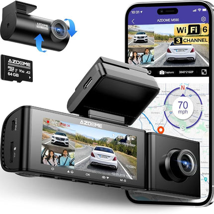 AZDOME M590 3 Channel Dash Cam