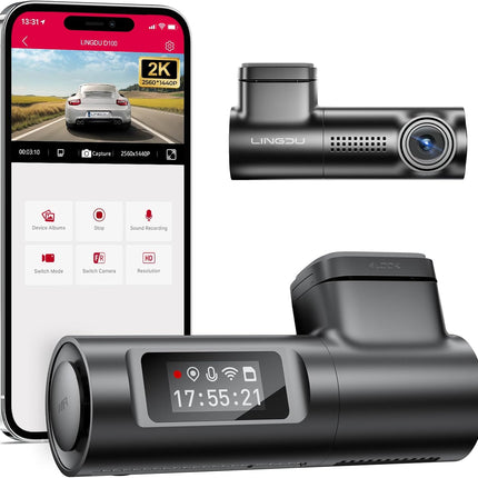 LINGDU D100 2.5K Dash Cam Front