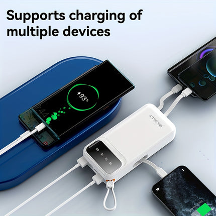 Portable Charger, 20000/10000mAh Built-in Cable Mobile Power Bank, 5V/2A Fast Charging Mobile Power Bank