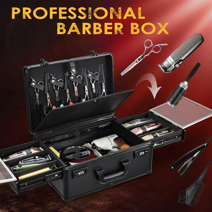 6-Person Sliding Tray Professional Barber Case