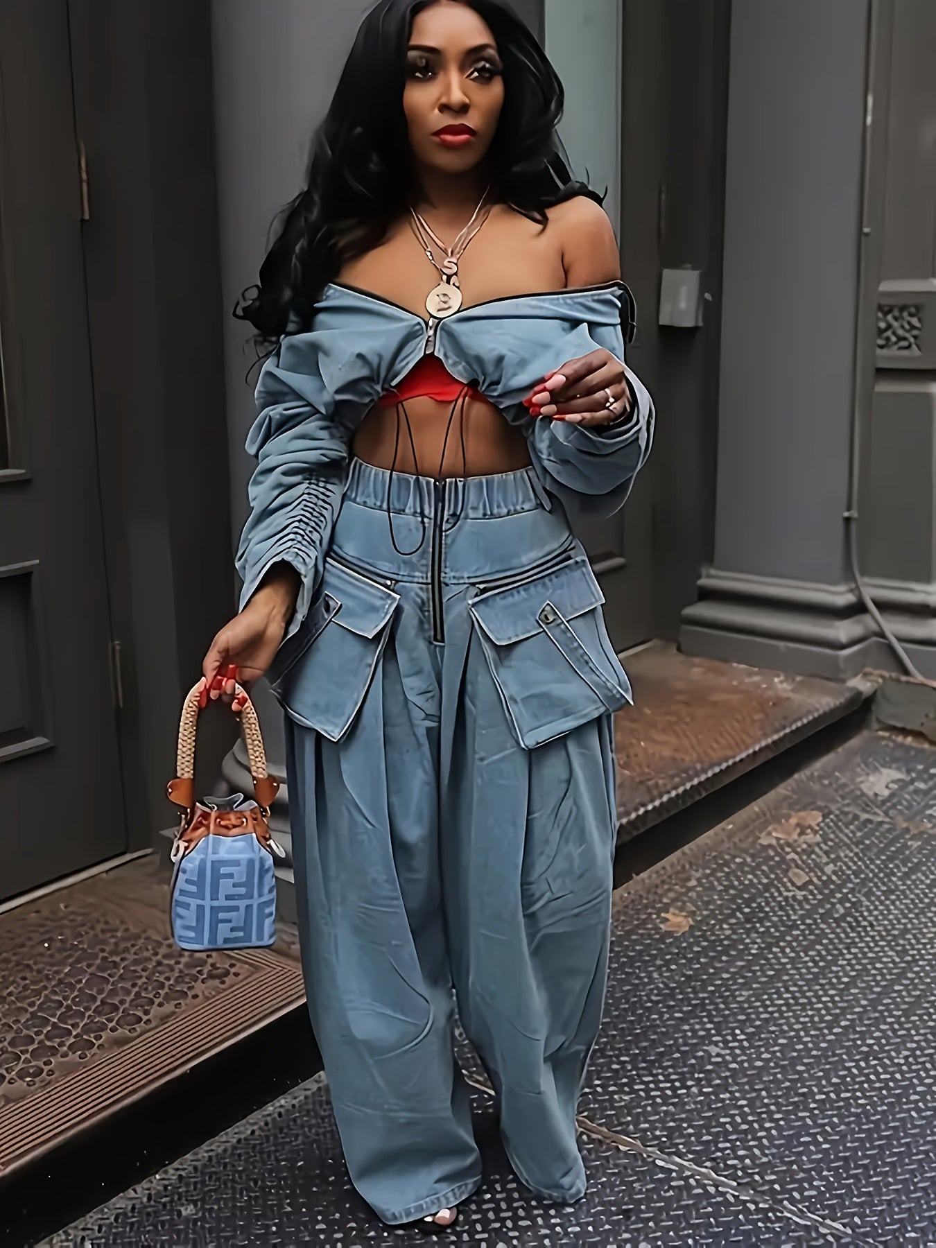 Women'S Two-piece Denim Outfit  Jacket