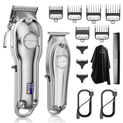 Cordless Hair Clippers & T-Blade Trimmer Set For Men