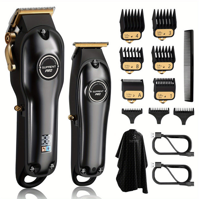 Cordless Hair Clippers & T-Blade Trimmer Set For Men