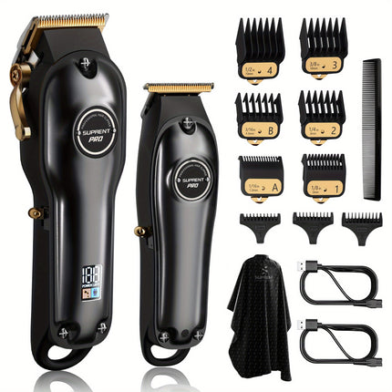 Cordless Hair Clippers & T-Blade Trimmer Set For Men