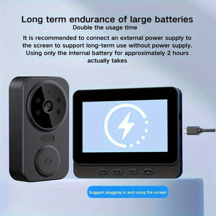 Wireless Video Doorbell with 4.3" HD Screen