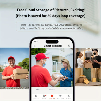 Wireless Doorbell Camera Plus, Door Bell With PIR Sensor And Human Motion Detection