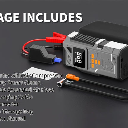 [Portable Car Jump Starter] 8000mAh USB Charging, Emergency LED Light - 3500A