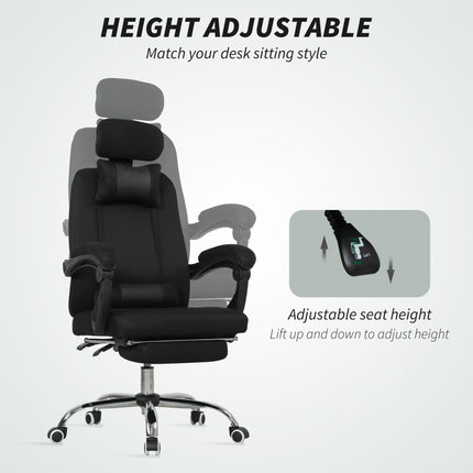 Brady Ergonomic Executive High Back Office Chair with Footrest and Lumbar Support-Black