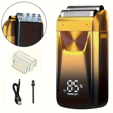 2-in-1 Electric Shaver & Bald Hair Clipper with Barber Scissors