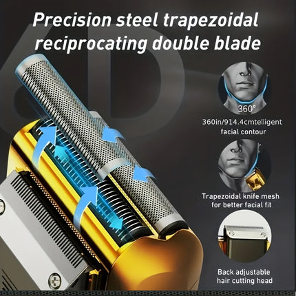 2-in-1 Electric Shaver & Bald Hair Clipper with Barber Scissors