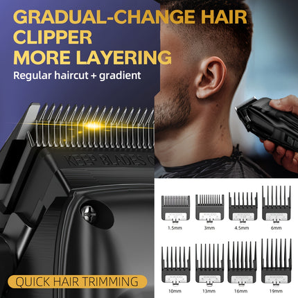 KIKIDO2/3 Men'S Professional Wireless Beard Trimmer And Electric Shaver, Rechargeable 3pcs Hair Clipper Kit with LED Display, Men'S Grooming Set