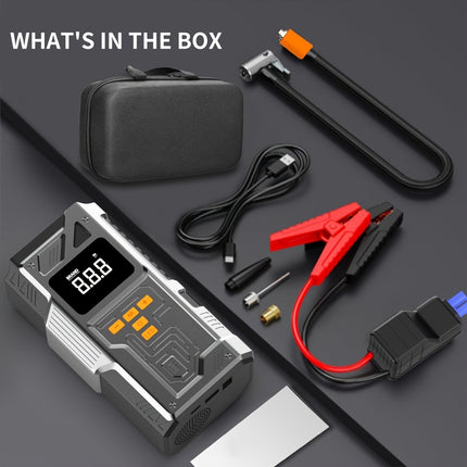 [Portable Car Jump Starter] 8000mAh USB Charging, Emergency LED Light - 3500A