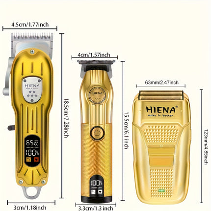 A 3pcs Men'S Professional Hair Clipper Set, Featuring a USB Rechargeable