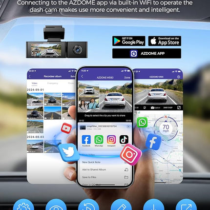 AZDOME M590 3 Channel Dash Cam