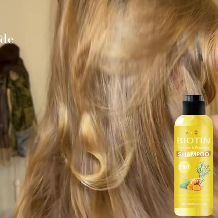Set of 2, 3-In-1 Biotin Shampoo Featuring Rosemary And Turmeric