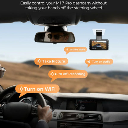 AZDOME M17 Pro 3.0 Inch ADAS Time Lapse Front and Rear 1080p Dual Lens Car Dashboard Camera App Control Car Camera