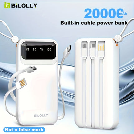 Portable Charger, 20000/10000mAh Built-in Cable Mobile Power Bank, 5V/2A Fast Charging Mobile Power Bank