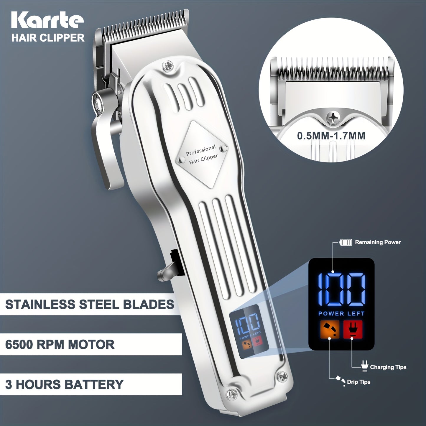 A Set Of 3 Electric Hair Clippers, All In Golden Color, Professional Electric