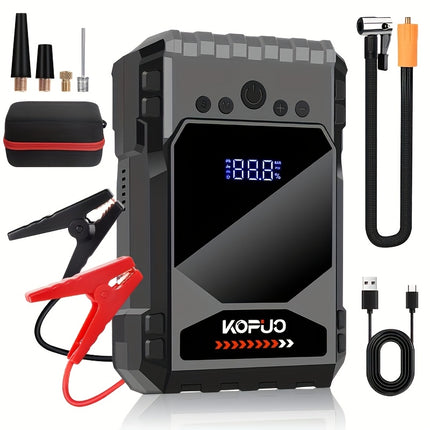 7-in-1 Car Battery Starter Kit | 150 PSI Air Compressor, 6000A