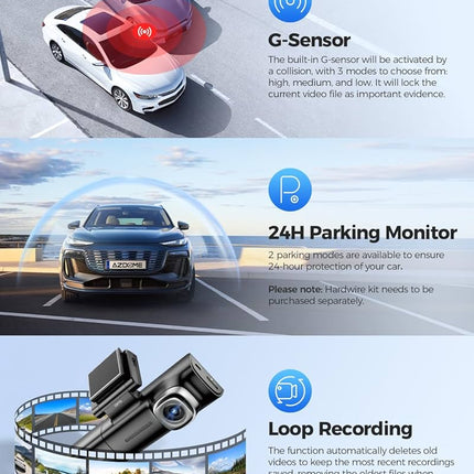 AZDOME M590 3 Channel Dash Cam