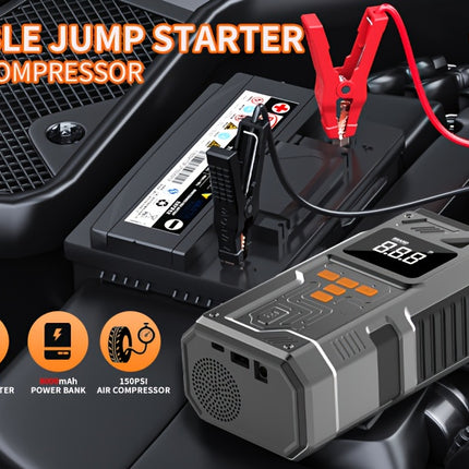 [Portable Car Jump Starter] 8000mAh USB Charging, Emergency LED Light - 3500A