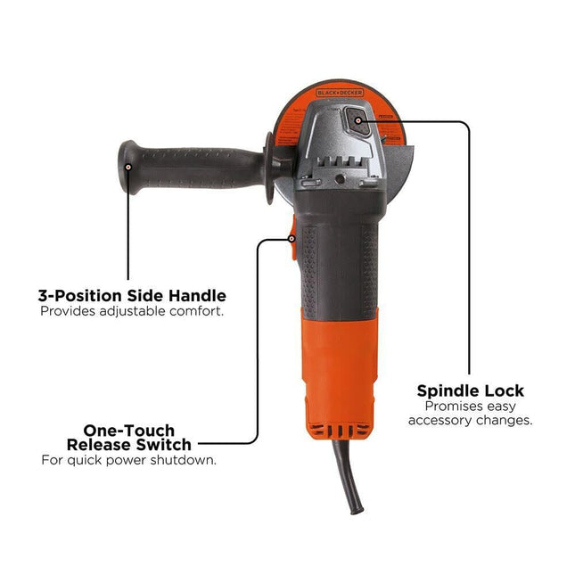 BLACK+DECKER Angle Grinder Tool, 4-1/2-Inch, 6.0 - Amp (BDEG400)