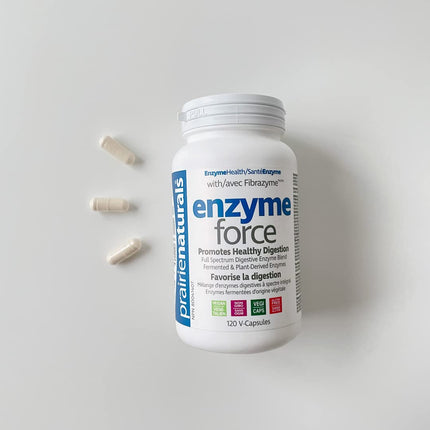 Prairie Naturals Enzyme Force - Full Spectrum Plant Enzyme with FibraZyme VCaps - 120 Count 🍁 All In One Marketplace Canada