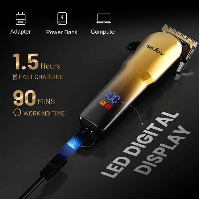 Hair Clippers for Men Professional, Cordless High-Performance Barber Clippers for Hair Cutting, Rechargeable