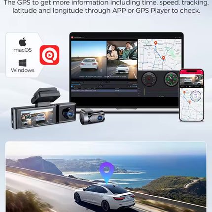 LINGDU C34 5G Wifi GPS 4K Dash Cam 2K+1080P+1080P Cam DVR Video Recorder GPS Parking Mode Dashcam Car Black Box