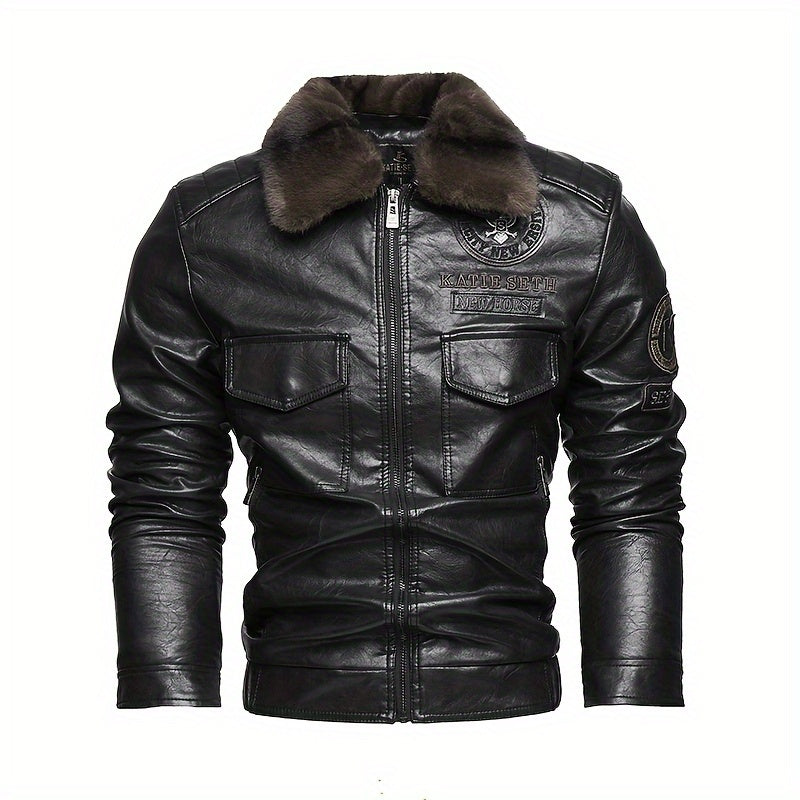Cozy Vintage-Style Motorcycle Jacket
