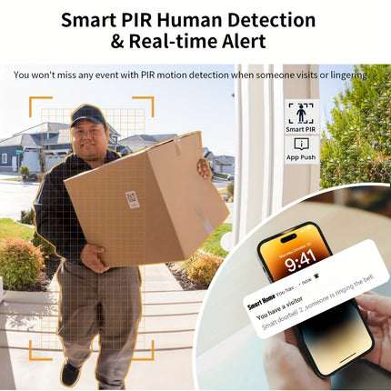 Wireless Doorbell Camera Plus, Door Bell With PIR Sensor And Human Motion Detection