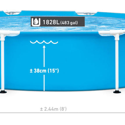 INTEX 28205EH Metal Frame Above Ground Swimming Pool: 8ft x 20in – Puncture-Resistant Material – Easy Assemble – Rust Resistant – 483 Gallon Capacity 🍁 All In One Marketplace Canada