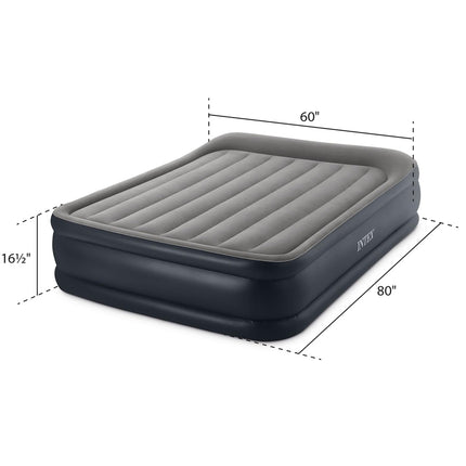 INTEX 64131ED Dura-Beam Plus Deluxe Pillow Rest Air Mattress: Fiber-Tech – Twin Size – Built-in Electric Pump – 16.5in Bed Height – 300lb Weight Capacity 🍁 All In One Marketplace Canada