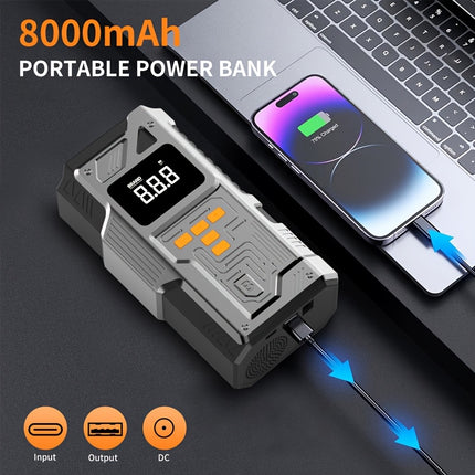 [Portable Car Jump Starter] 8000mAh USB Charging, Emergency LED Light - 3500A