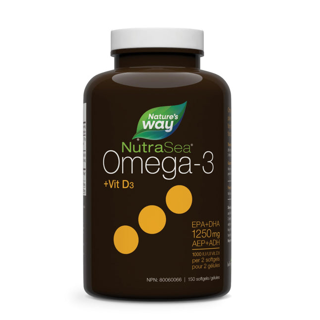 Nature's Way NutraSea +D Omega-3 & Vitamin D – 150 Softgels